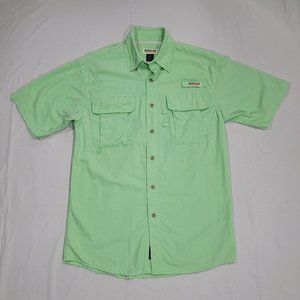 Magellan Sports Wear Mens Green Shirt Button Down Short Sleeves Sz S